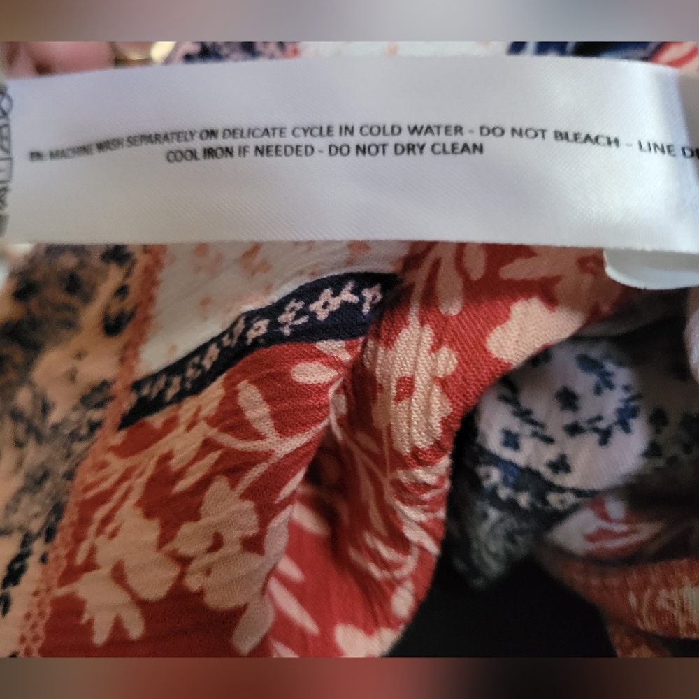 Ariat Red Patchwork Three Quarter Sleeve Boho Bet… - image 8